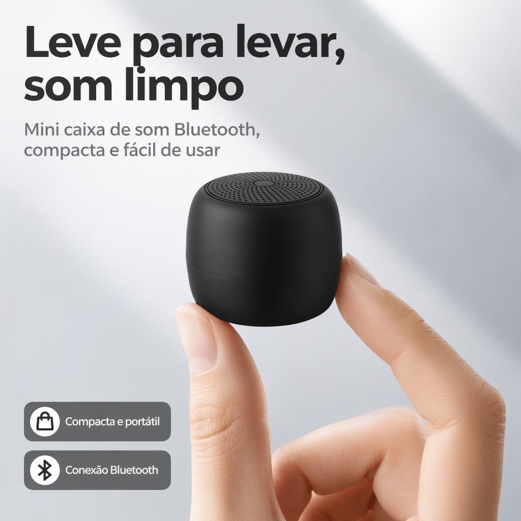 Mini Caixa de Som Bluetooth Portátil Sem Fio Som Potente Metal Compacta Graves Fortes Bateria Longa