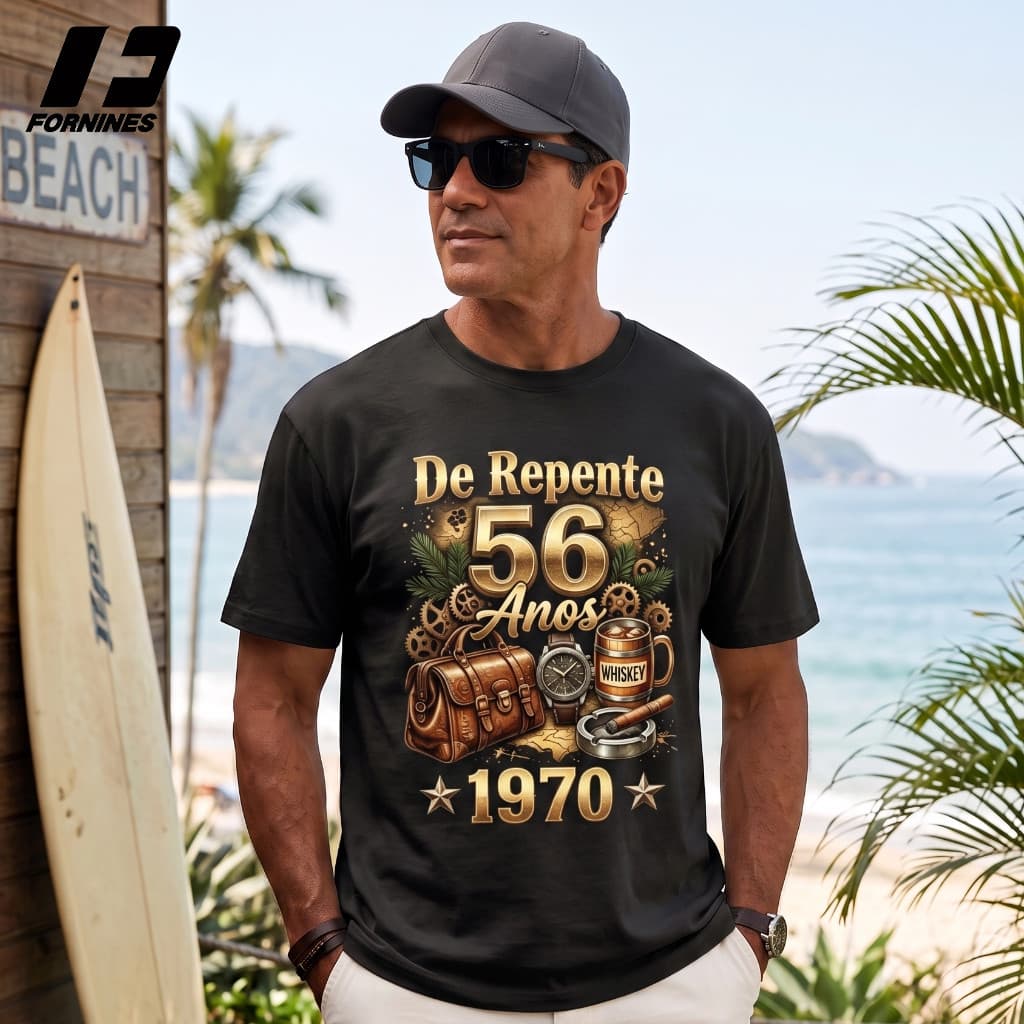 Camiseta De Repente 56 Anos 1970 Lendas  Presente Aniversário Festa 100% Algodão Premium Unissex