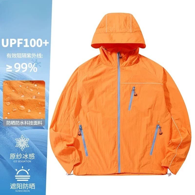 Novo estilo Street Wear dopamina gelo seda com capuz protetor solar roupas das mulheres dos homens verão esportes ao ar
