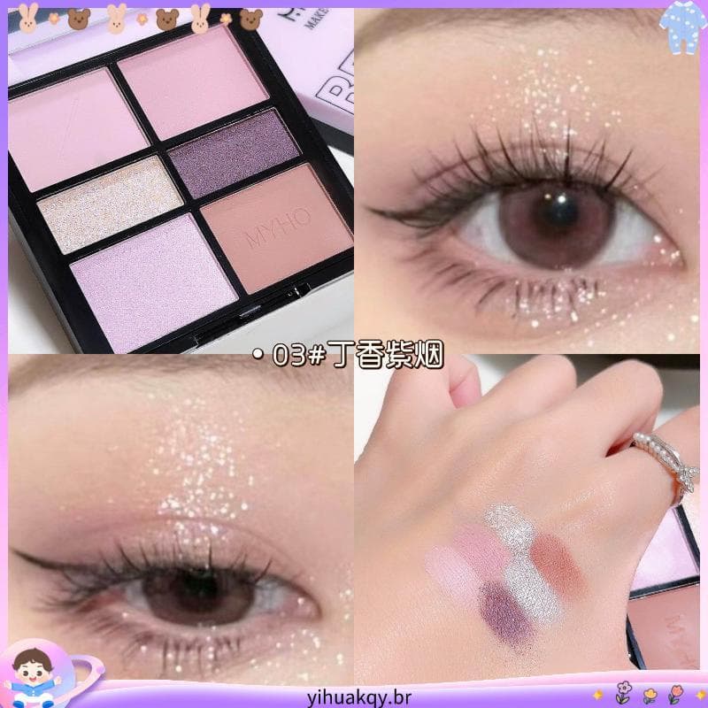 Maquiagem artista seis cores sombra perolado fosco All-Match Blush Natural Nude maquiagem tom de pele combinação destaqu