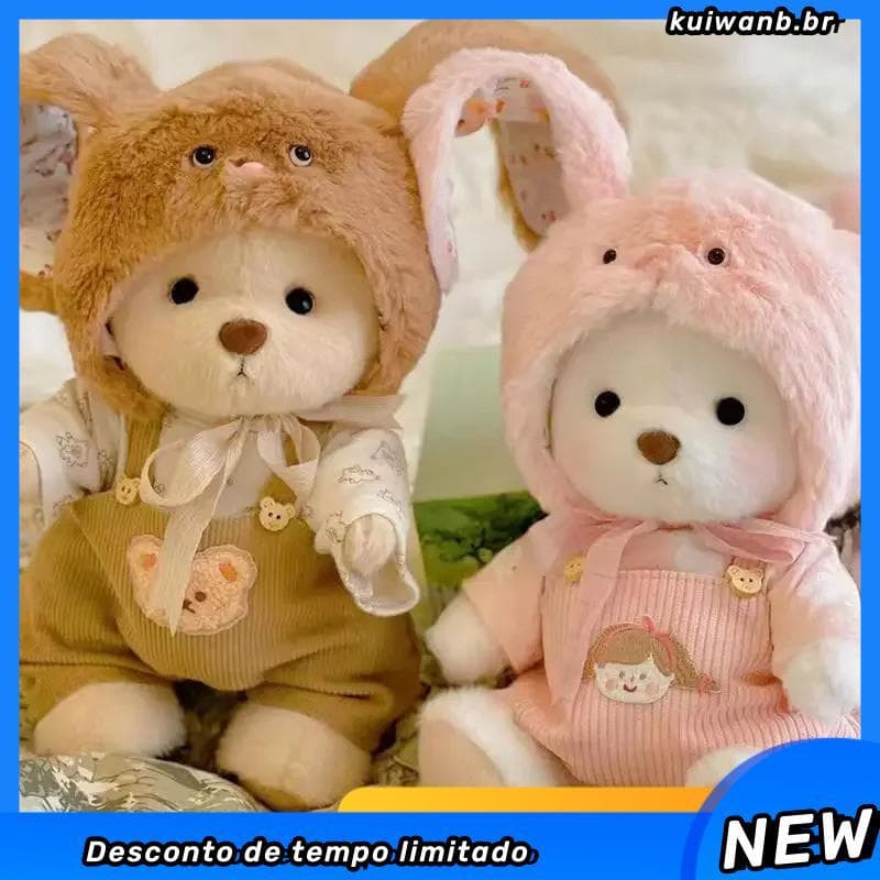 New Brinquedos De Urso De Pelúcia Para Troca De Roupas , Boneca Kawaii , Decoração De Quarto Meninas
