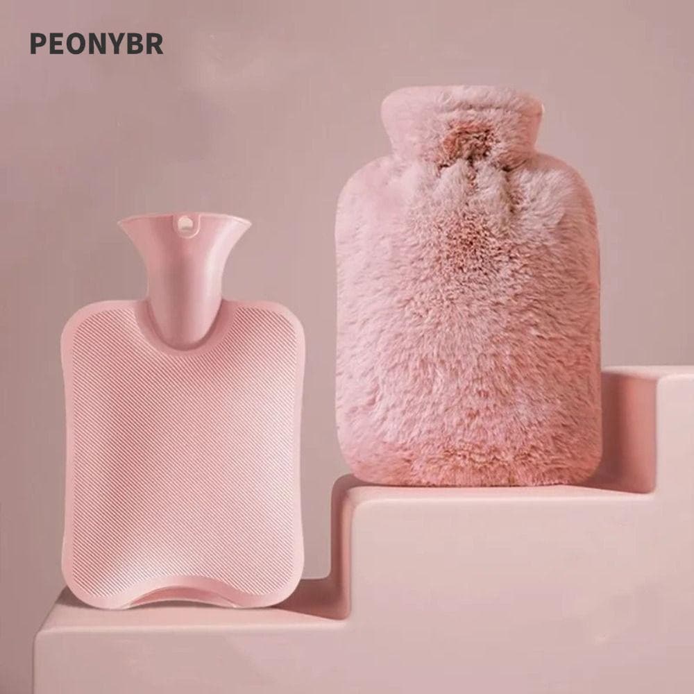 PEONYHOME Bolsa De Água Quente , Garrafa Macia De 1/2L , Pacote Calmante Dolorido Aquecedor De Mão Pescoço Ombro