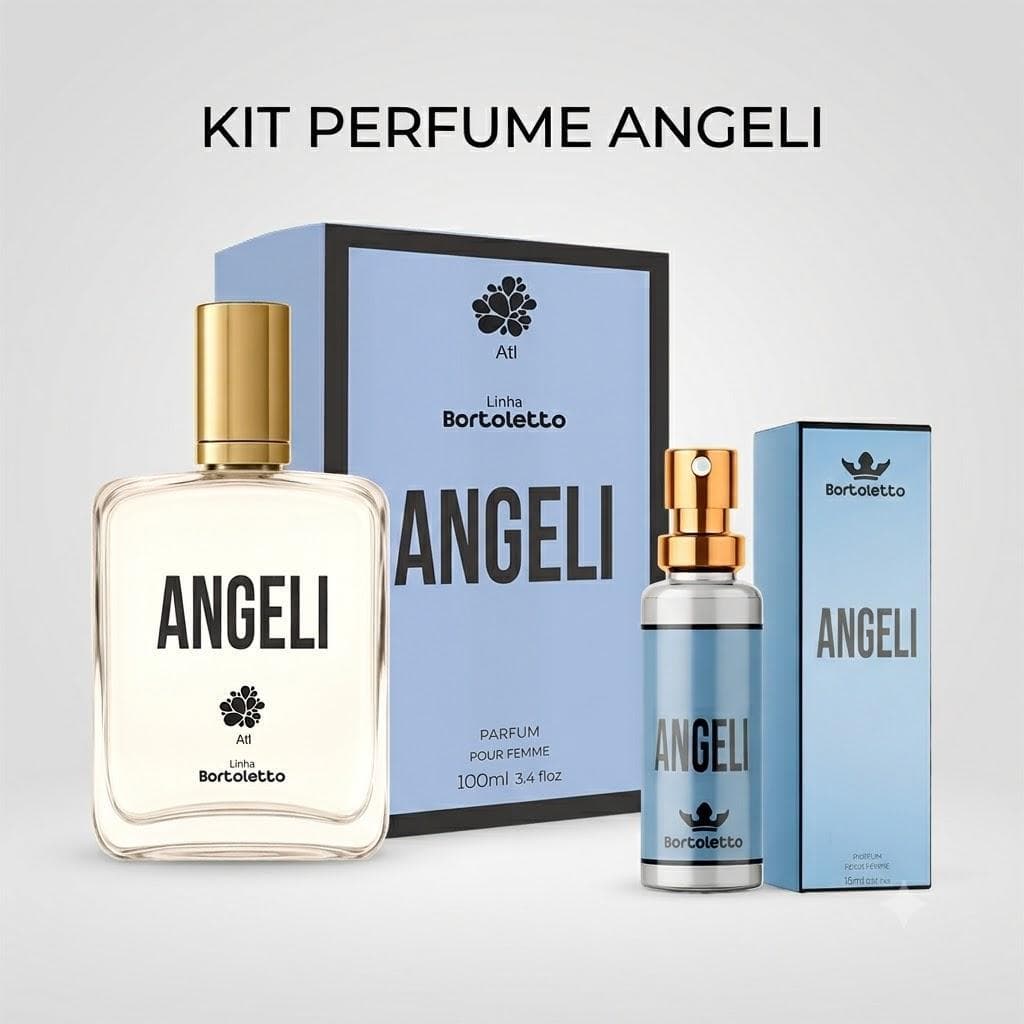 Kit Perfume Feminino Angeli Bortoletto 100ml + 15ml  Perfume Feminino Casa e Bolsa  Economia Garantida