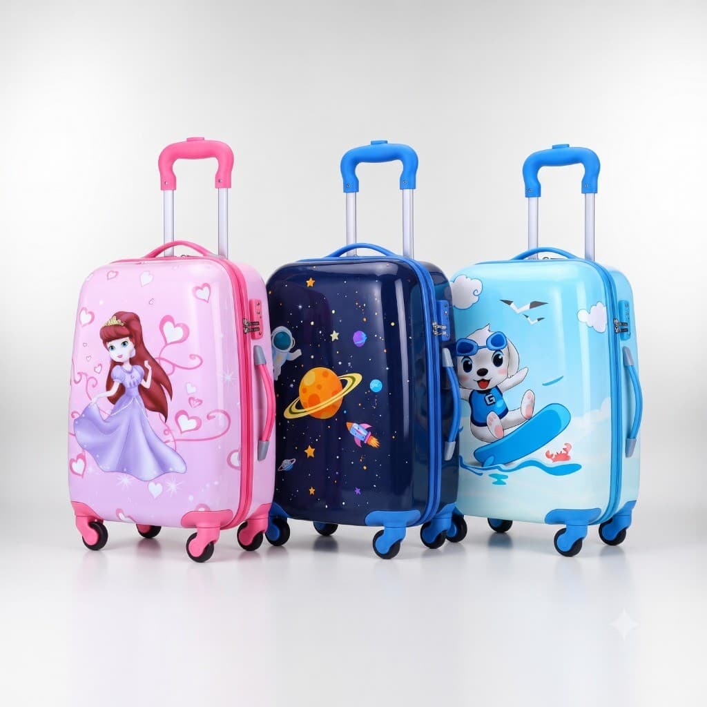 Kit De Malas Infantil 8KG Menino Menina Rodinhas 360° ABS Compativel Leve Resistente Viagem Bagagem Bolsa Escolar