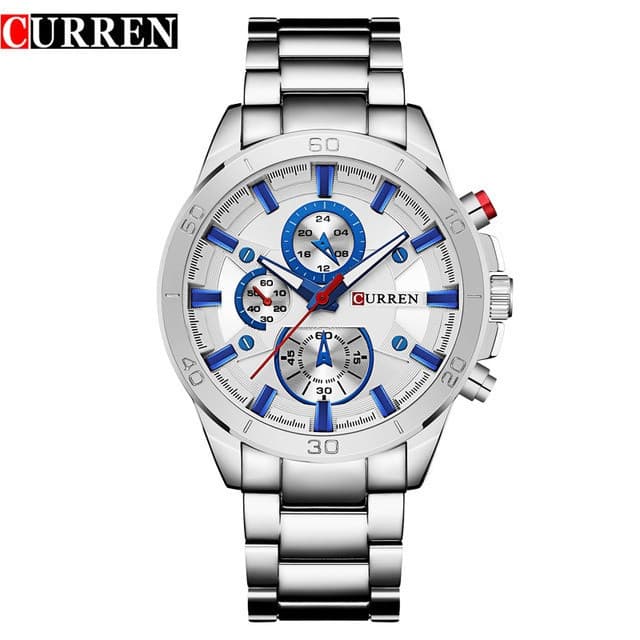 Relógio Masculino CURREN Fashion em Aço Inoxidável, Marca Top, Casual, Analógico, Esportivo, à Prova d'Água, Modelo 8275