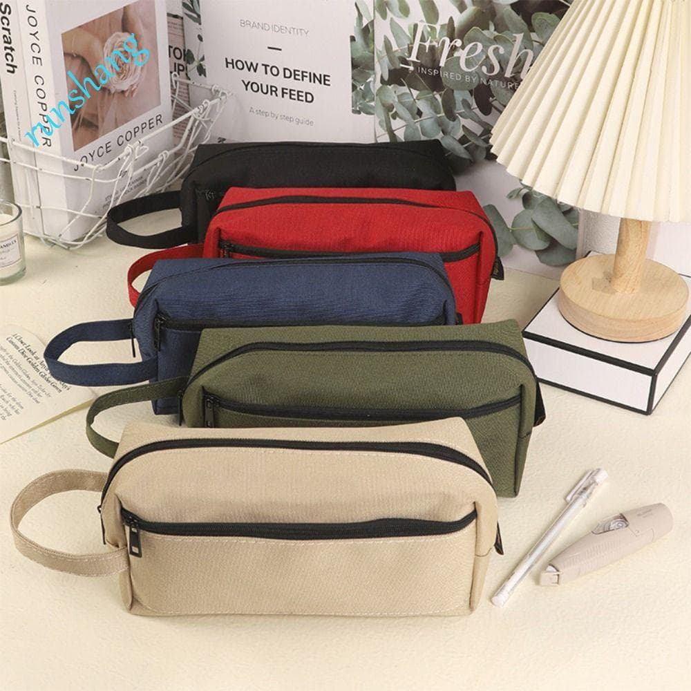 Bolsa De Papelaria RUNSHANG , Organizador De Mesa , Lápis De Grande Capacidade , Porta-Cosmética Com Zíper