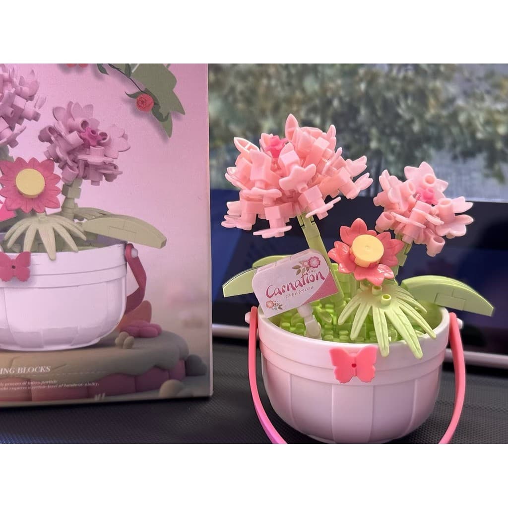 [Novos produtos] Cesta de flores Série de histórias Blocos de construção Flores preservadas Cesta de flores em vasos diy