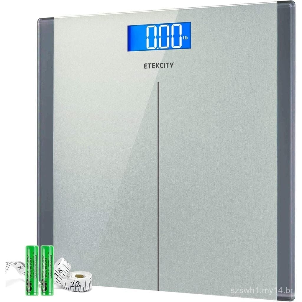 Balança de banheiro prateada etekcity400, balança digital eletrônica S5BZ