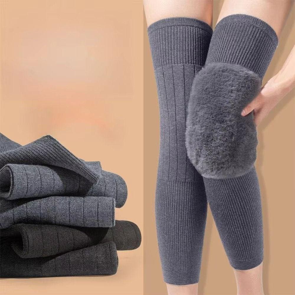 Joelheiras Térmicas, Joelheiras Elásticas Espessas à Prova de Frio, Protetores de Pernas e Joelhos à Prova de Vento 1LHW