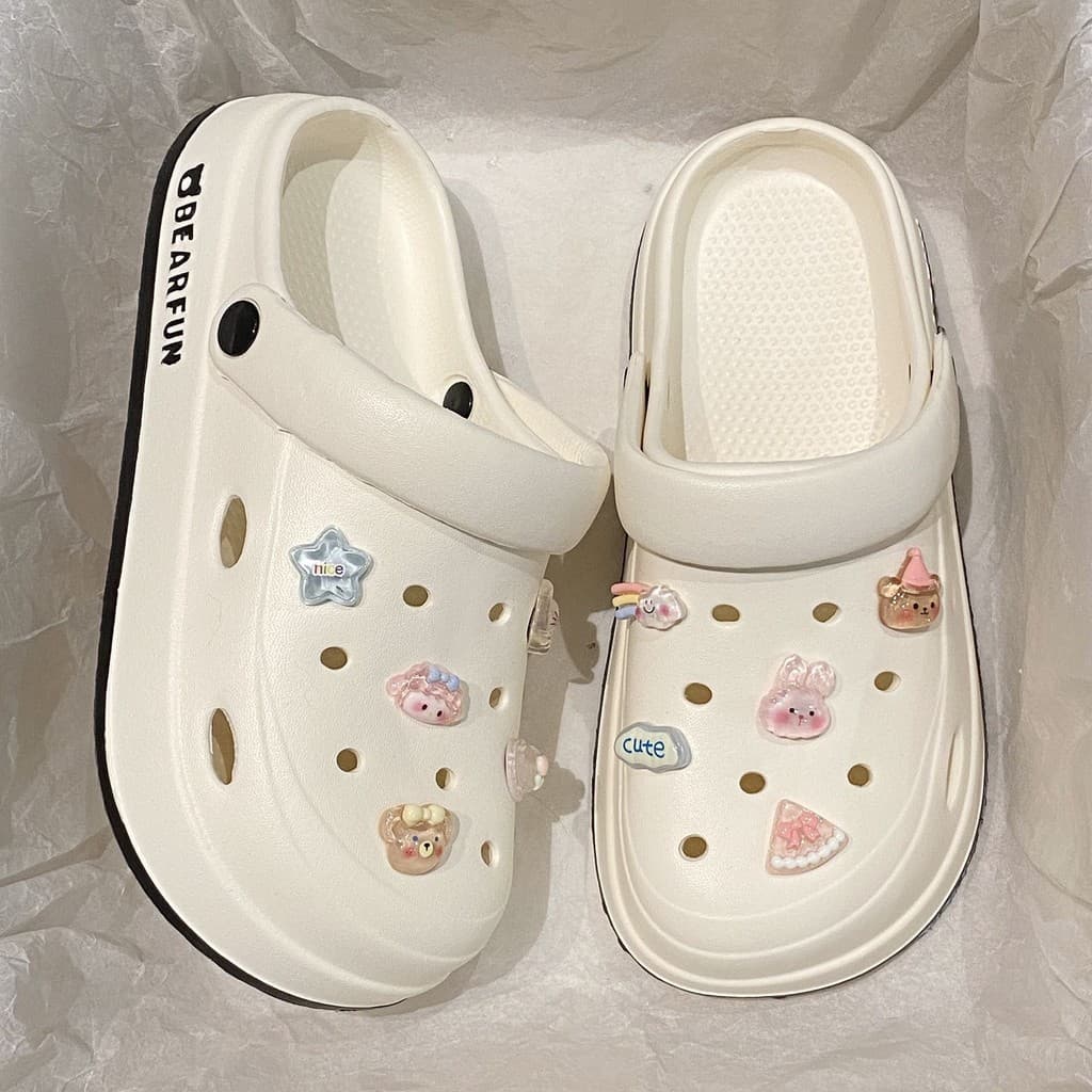 Buraco sapatos femininos verão sola grossa aumentado mais magro olhar EVA Anti-deslizamento desodorante não-cheiro exter