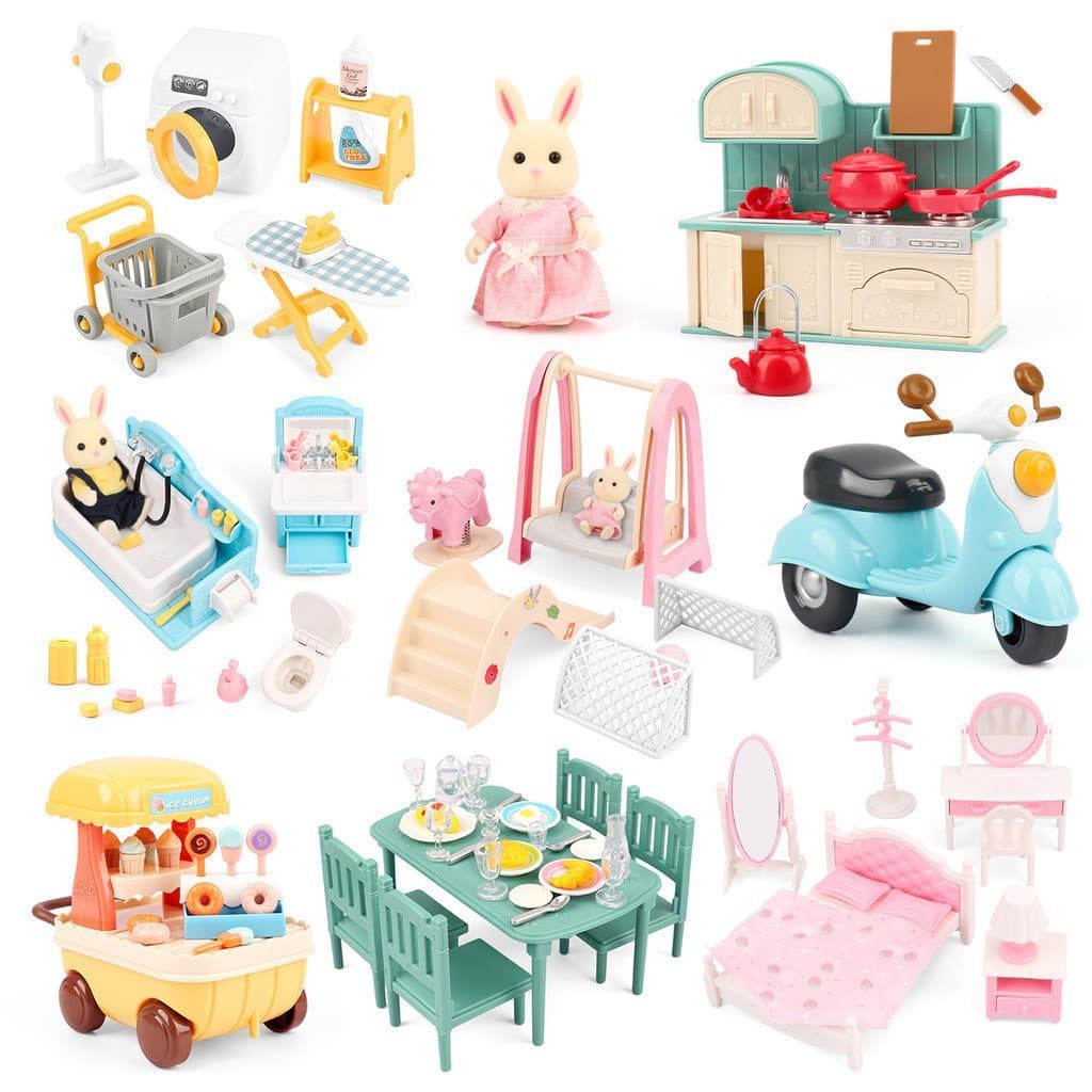 Floruta Família Boneca 1 : 12 Casa De Bonecas Acessórios De Cozinha Conjunto De Móveis Brinquedos Em Miniatura Fingir Jo