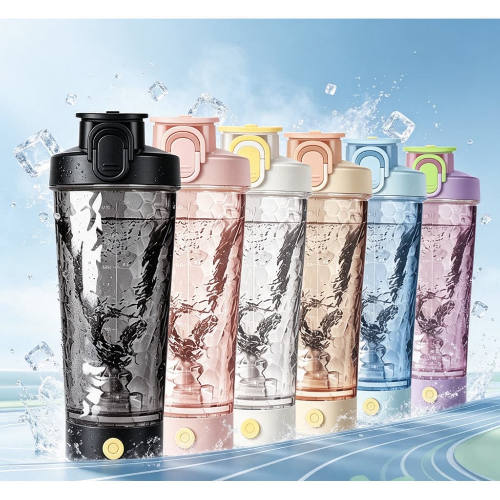 Copo liquidificador elétrico totalmente automático, Material tritan, copo de água esportivo, 700ml, copo agitador de gra