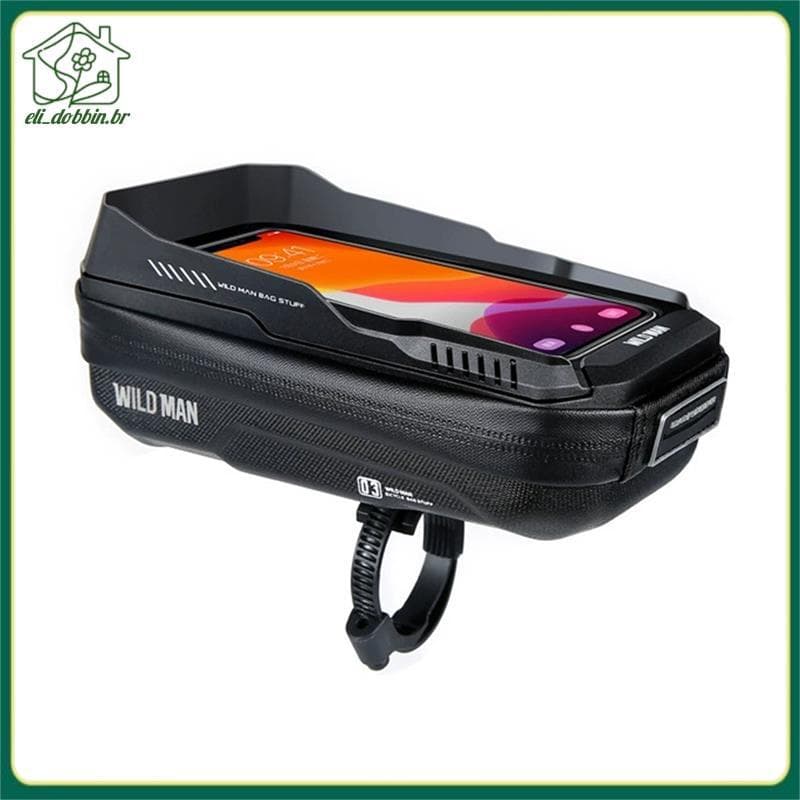 [eli_dobbin.br] Para MTB Bicicleta Guiador Suporte De Telefone Bolsa 0.6L Mountain Bike Casca Dura À Prova D'água Acessó
