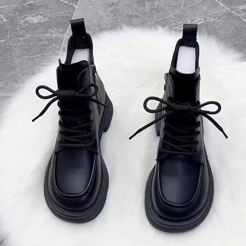 Botas Martin planas femininas estilo britânico 2026 All-Match novo estilo de sola grossa velo quente botas curtas pequen