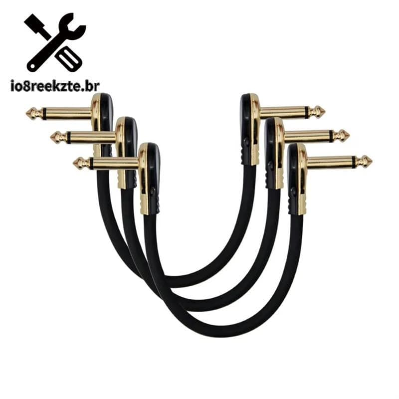 3 Pçs Cabos De Remendo De Guitarra Ângulo Reto 30CM Cabo Para Pedais De Efeito Elétrica Conector B