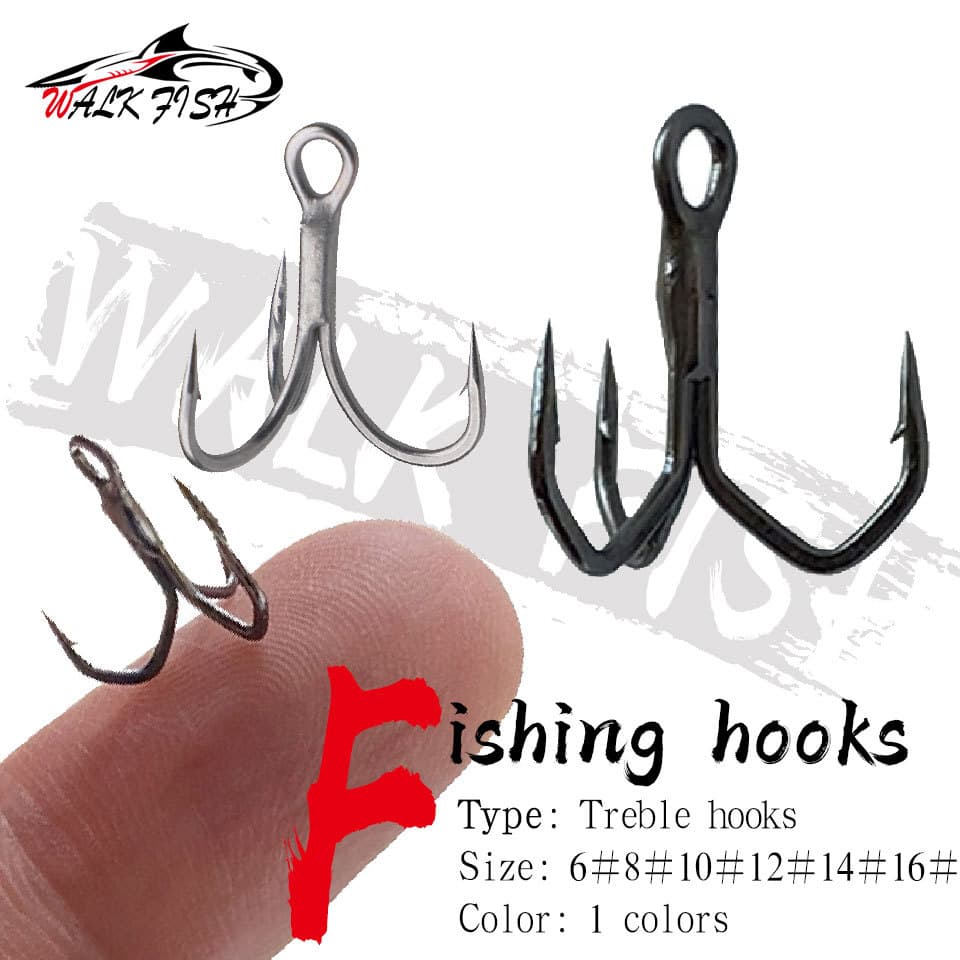 WALK FISH 10 Peças De Aço De Alto Carbono Gancho Agudo Revestimento Resistente À Ferrugem Equipamento De Pesca Durável