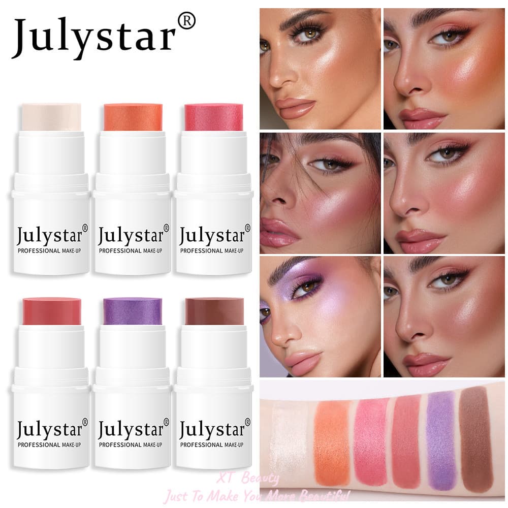 [XT] Preguiçoso alto brilho reparador sol vermelho Rouge perolado blush creme blush bastão monocromático blush fosco