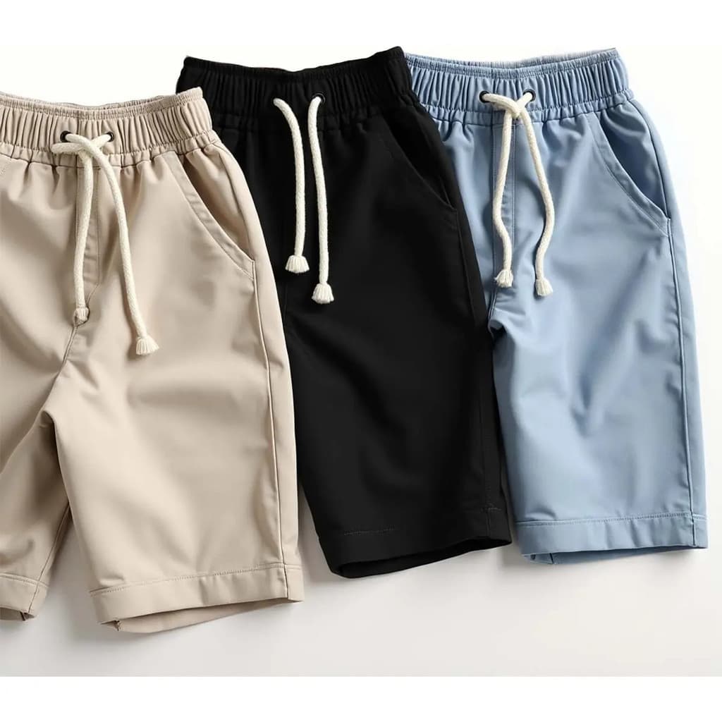 Kit 3   Praia Short Masculino Linho Bermuda Casual Estilo Moda