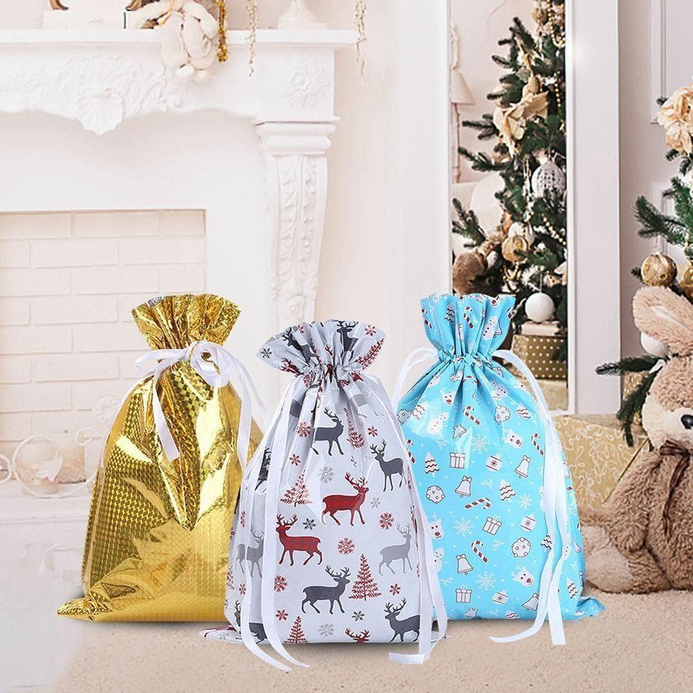 Saco De Embalagem LICAUV Folha De Alumínio Biscoitos Dourados Bens Boneco De Neve Papai Noel Presentes De Natal