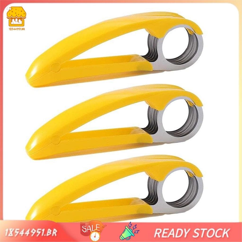[18544951fatiador Manual De Alimentos , 3 Peças , Aço Inoxidável , Fatiador Banana , Morango , Pepino , Cenoura , Ovo Fr