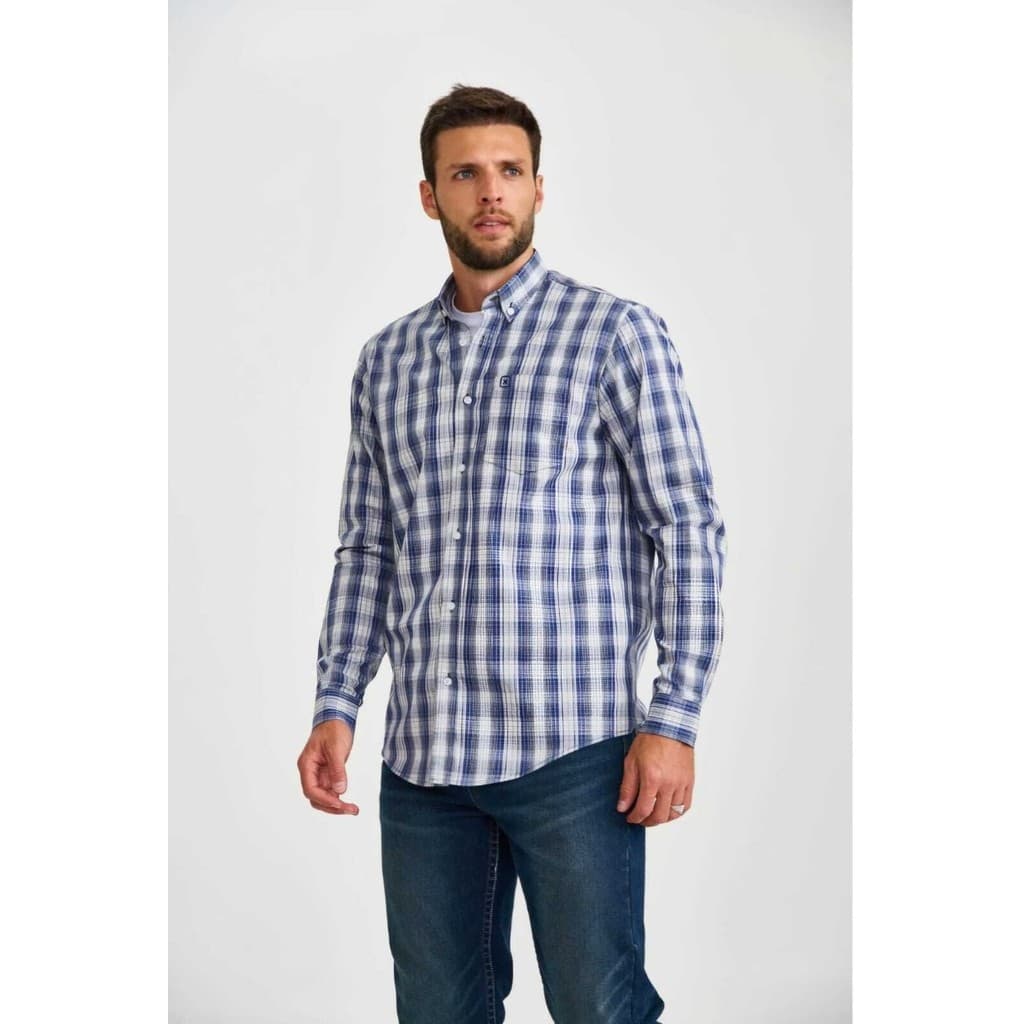 Camisa ML Regular Tricoline Bordada TXC 29491P
