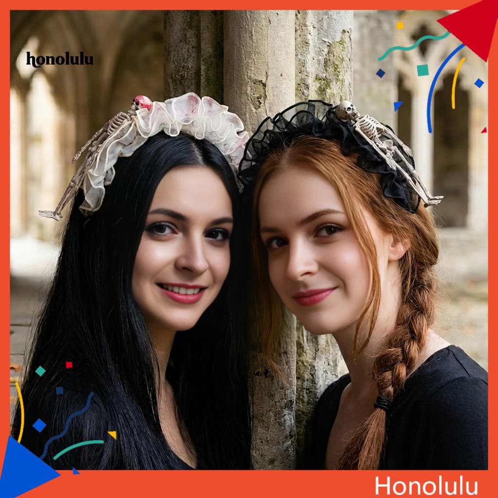 Hon * Presente Estilo Gótico Para Amigos , Aros De Cabelo Leves Com Design De Caveira 3D Moda Alternativa