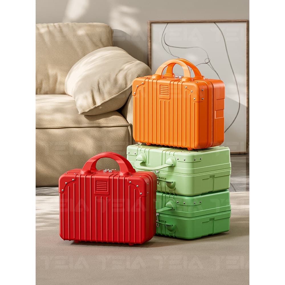 47cm festivo vermelho lembrança saco cosmético Retro bagagem de mão portátil maquiagem pequena caixa de armazenamento de