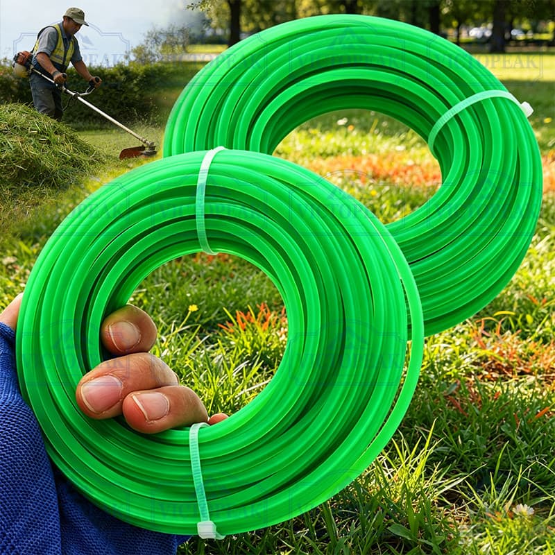 2 Unidades 3.0 Mm Quadrado Verde Nylon Linha De Aparador Resistente Ao Desgaste Corte De Grama Para Cortador De Escova