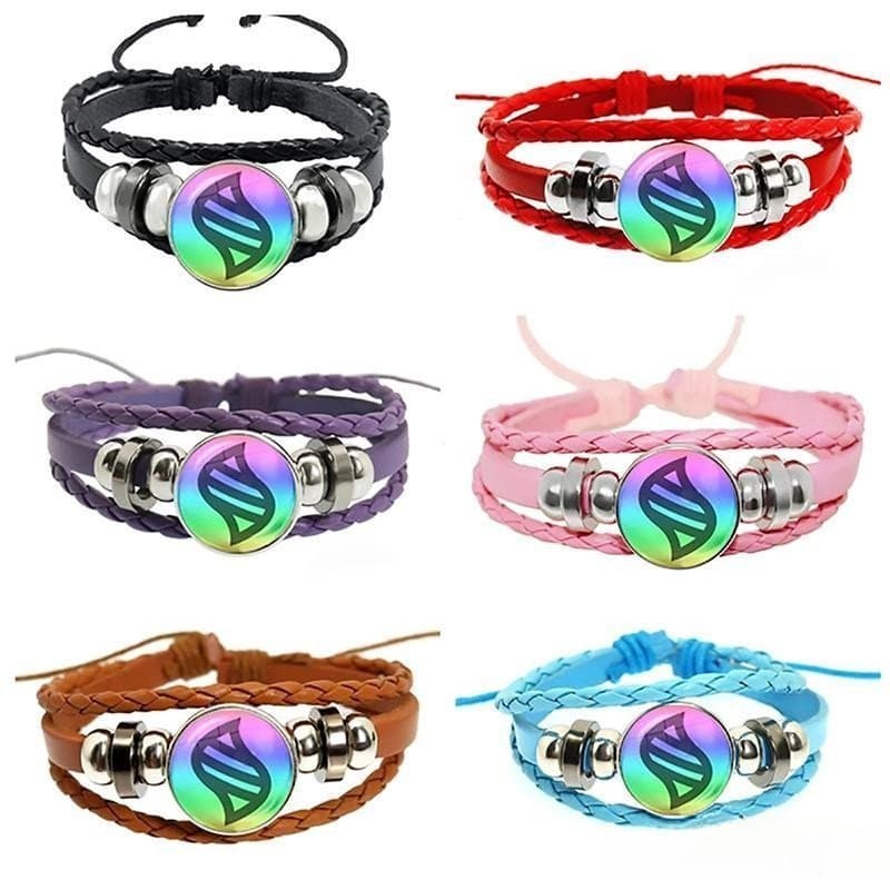 1 peça de pulseira de couro ajustável com botão de pressão, tecida, com tema de anime Pokémon, para presente infantil, v