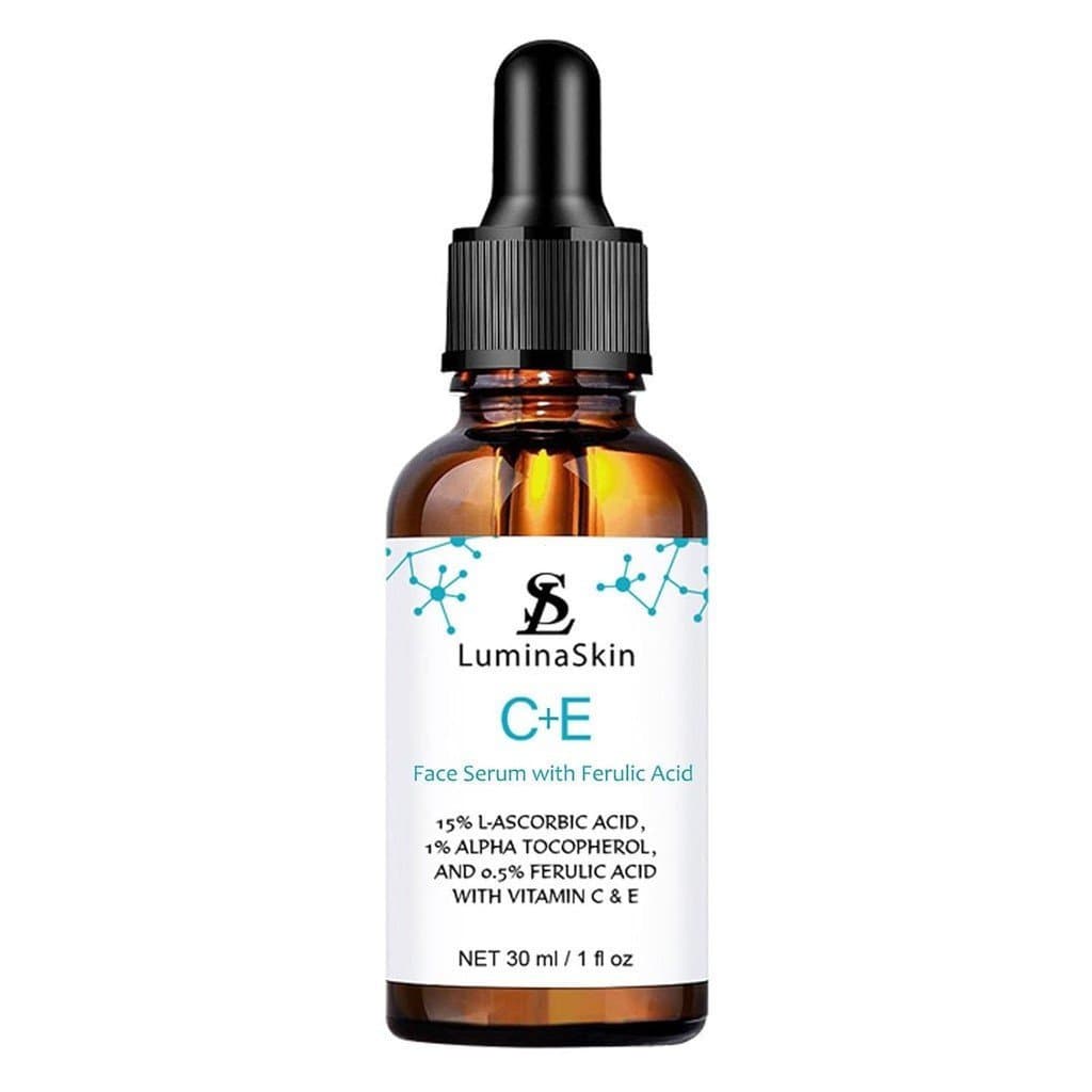 Sérum facial de vitamina C, contendo ácido tocoferol, é adequado para mulheres. O sérum de vitamina E e ácido tocoferol