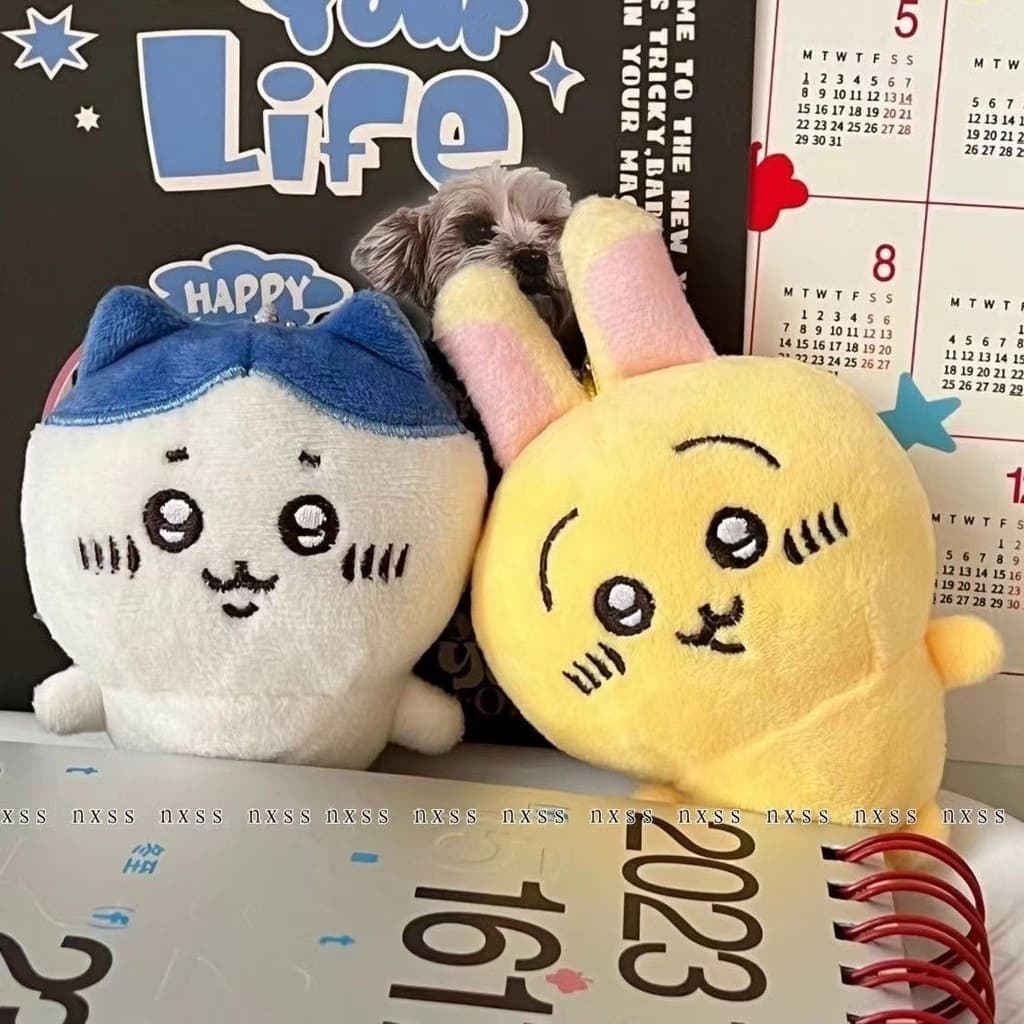Urso de Pelúcia Fofo Chiikawa de 10cm, Brinquedo de Pelúcia Personalizado, Chaveiro de Desenho Animado Hachiware Usagi S