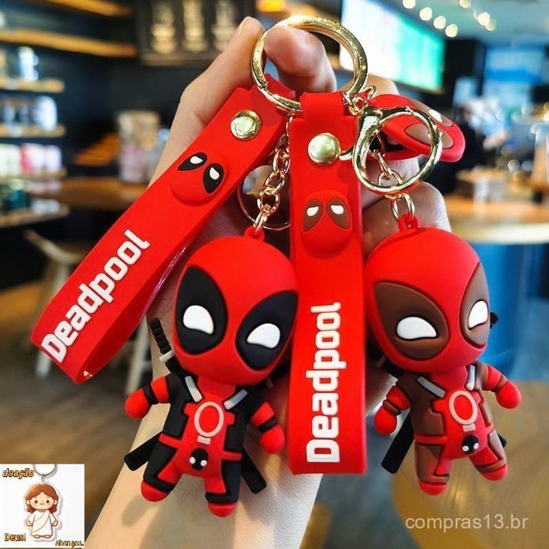 Deadpool Marvel Cartoon Chaveiro Porta-Chaves De Carro & Wolverine