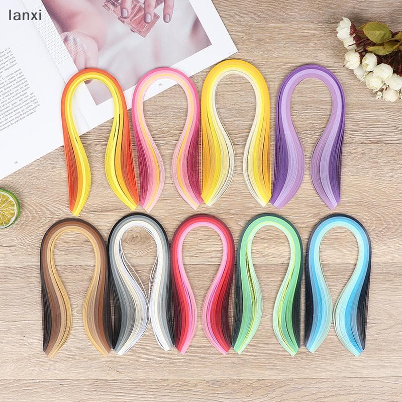 [LANXI] 100 Pçs/Set Conjunto De Tiras De Papel Quilling 3mm 39cm Para Artesanato DIY Ferramenta