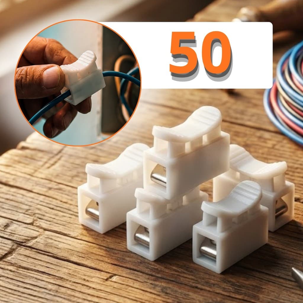 Conector De Fio Elétrico Kit Emenda Rápida 1 Via Alavanca Pressão