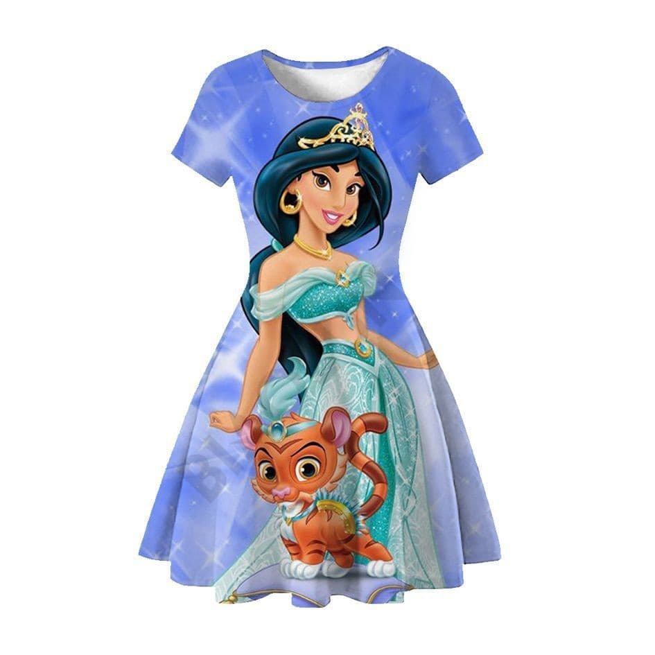 Aladdin Princesa Dos Desenhos Animados 3D Impressão Digital Meninas Vestido , 2026 Nova Moda Verão De Para Crianças Uso