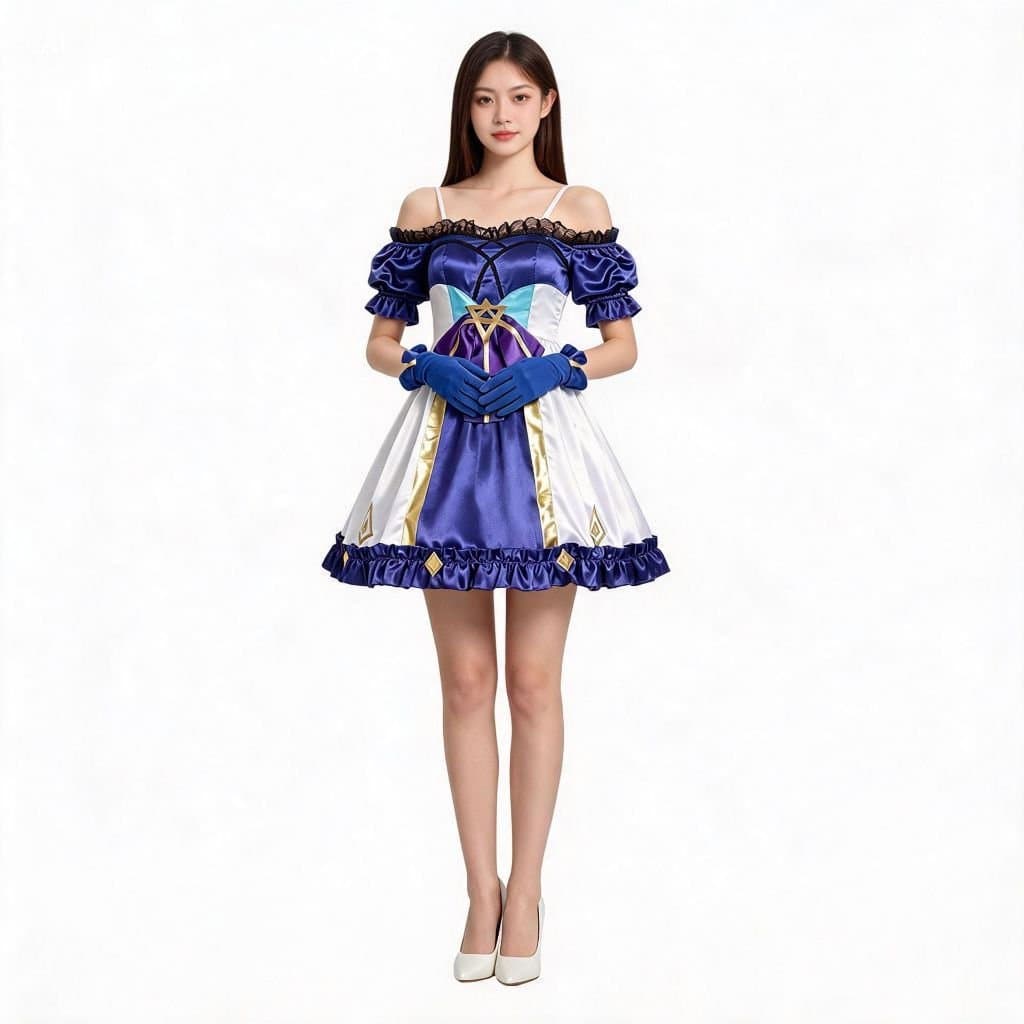 Fantasia de Cosplay da Gwen de League of Legends, Vestido Lolita da Costureira Sagrada, Conjunto Completo para Role Play