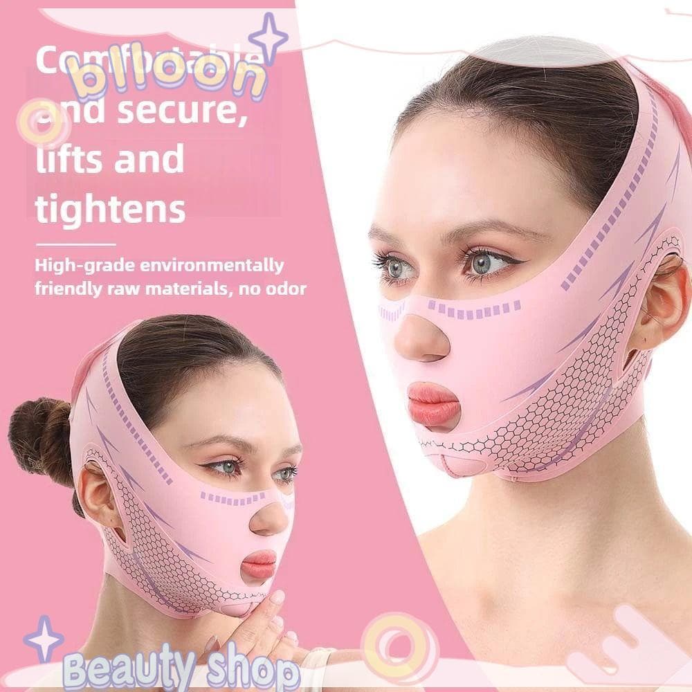Faixa De Lifting Facial BLLOON , Alça Em V Respirável De Nylon , Contorno Elastano , Beleza Diária