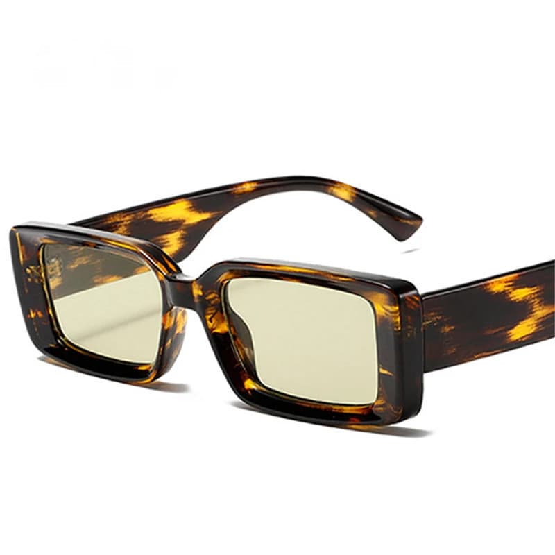 Moda Pequeno Retângulo Geléia Cor Óculos De Sol Feminino Retro Vermelho Verde Tons UV400 Masculino Tendência