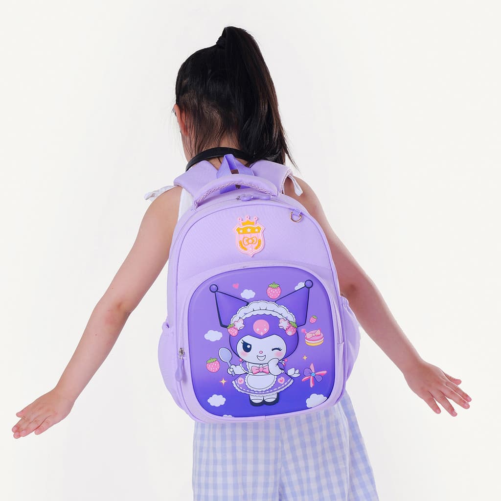 Nova mochila escolar de desenho animado para meninos e meninas, mochila leve da Kuromi, mochila infantil para o jardim d