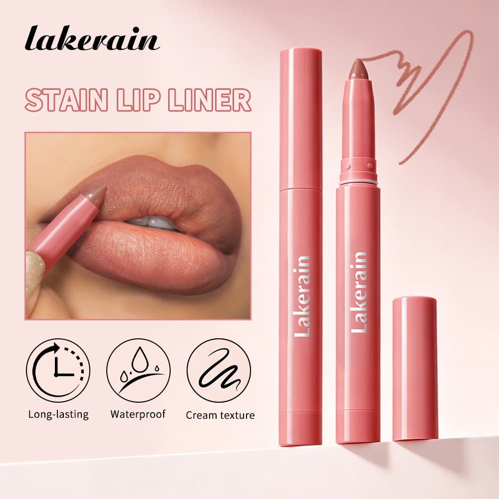 Lakerain Stain Lip Liner 8 Cores , Lápis Labial Cremoso Semi-Fosco Sem Secagem , À Prova D'água E De Manchas , Maquiagem