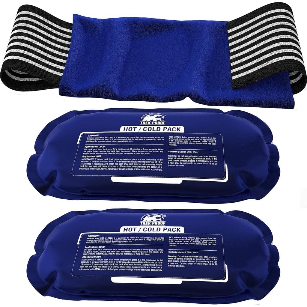 Compressas de gelo reutilizáveis para lesões (conjunto de 3 peças) – Terapia de compressa de gelo quente e fria – Suport