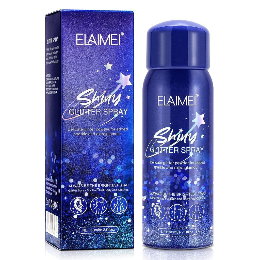 Spray Brilhante com Glitter, Spray Corporal para Cabelo e Corpo - Rápido e Duradouro, Spray Brilhante para Rosto, Corpo,