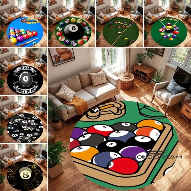 Criativo bilhar bilhar padrão jogo tapete sala de estar quarto antiderrapante tapete de jogos decoração pé