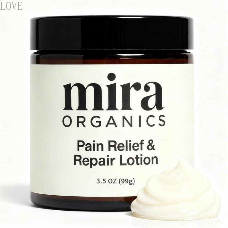 Loção Reparadora Calmante Mira, nutrição diária à base de plantas, orgânica, com extratos de arnica e gengibre, rápida a