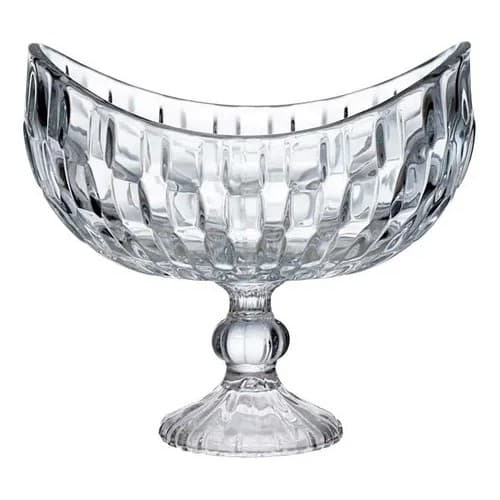 Centro  de Mesa Com Pé De Vidro 1,6L  Brusque 26cm Ref:PRATP076 Hauskraft