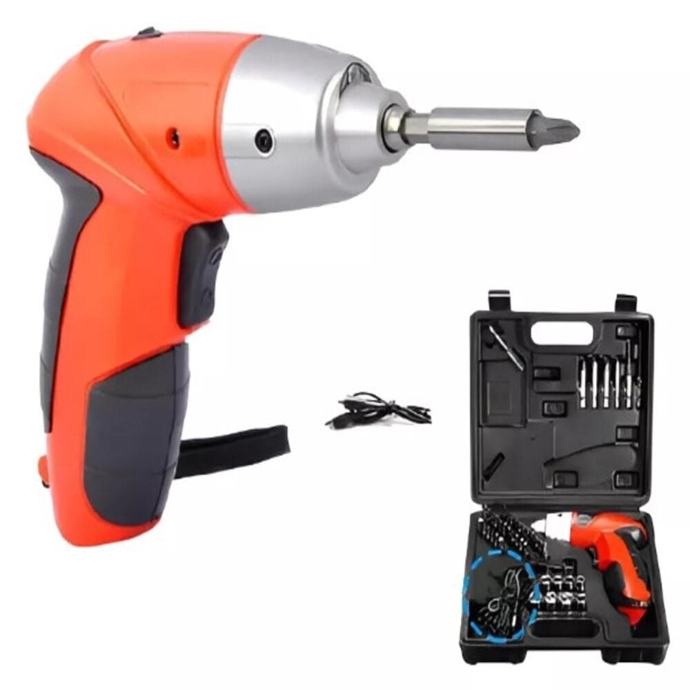 Kit Parafusadeira 4,8V sem Fio com 45 Acessórios e Maleta