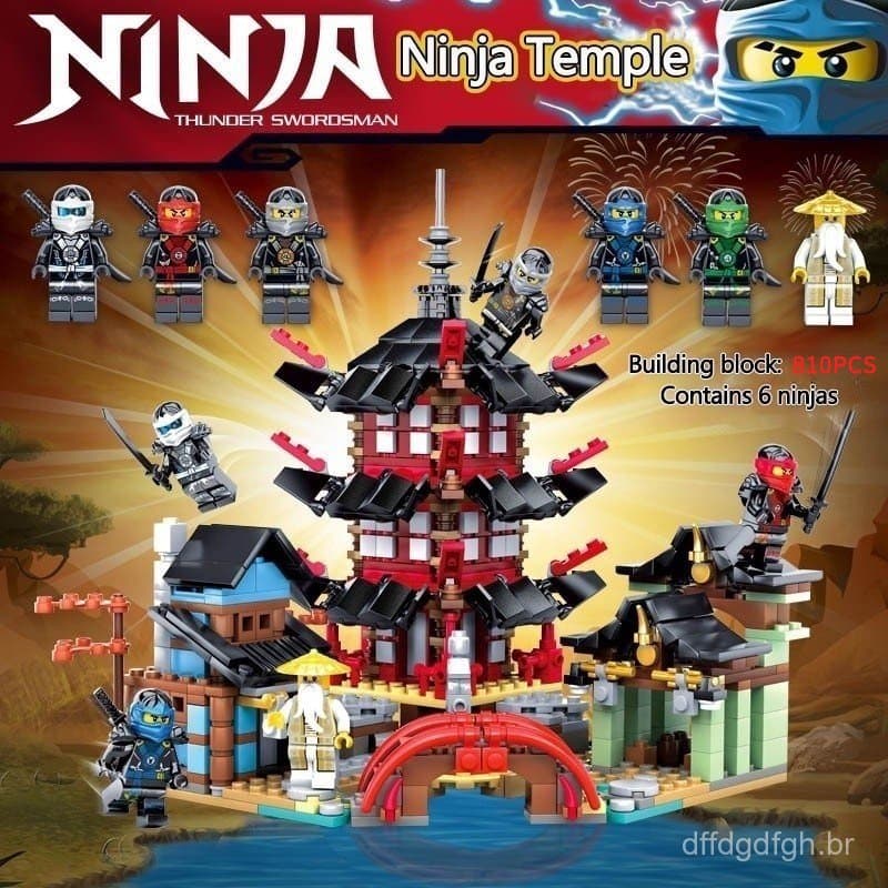 Conjunto de 810 Peças do Templo Ninja de Ninjago - Blocos de Construção, Brinquedo Educativo, Presente de Aniversário