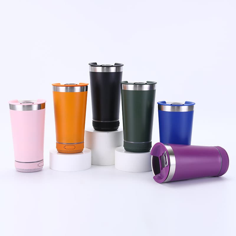 Venda Quente Copo de áudio Bluetooth de aço inoxidável 304, com abridor de garrafas, copo de cerveja mestre de gelo, cop