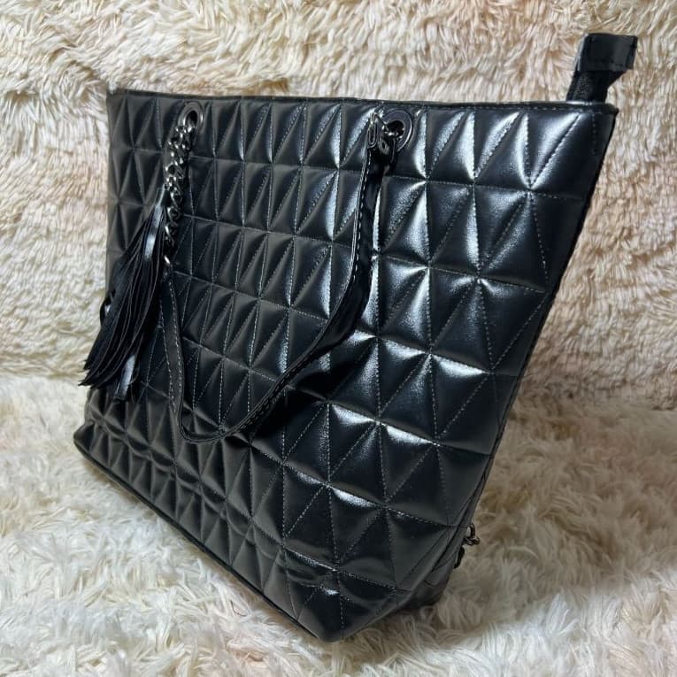Bolsa G Sacola bordado triangulo com corrente Tote Grande Ombro Bolsa para Trabalho Faculdade Bolsa Escolar