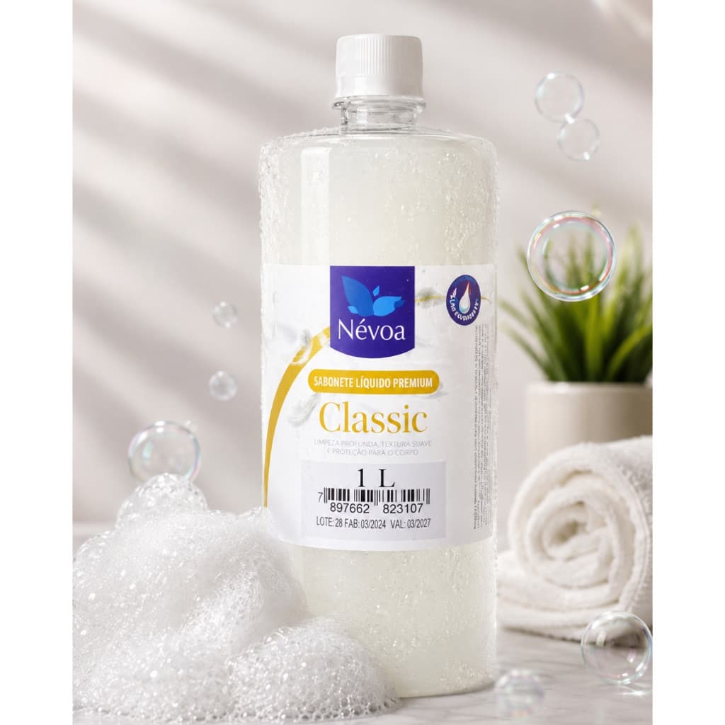 Sabonete Líquido Classic Premium  Hidratante Perfumado Luxo Spa Banho Relaxante - 1 Litro Névoa